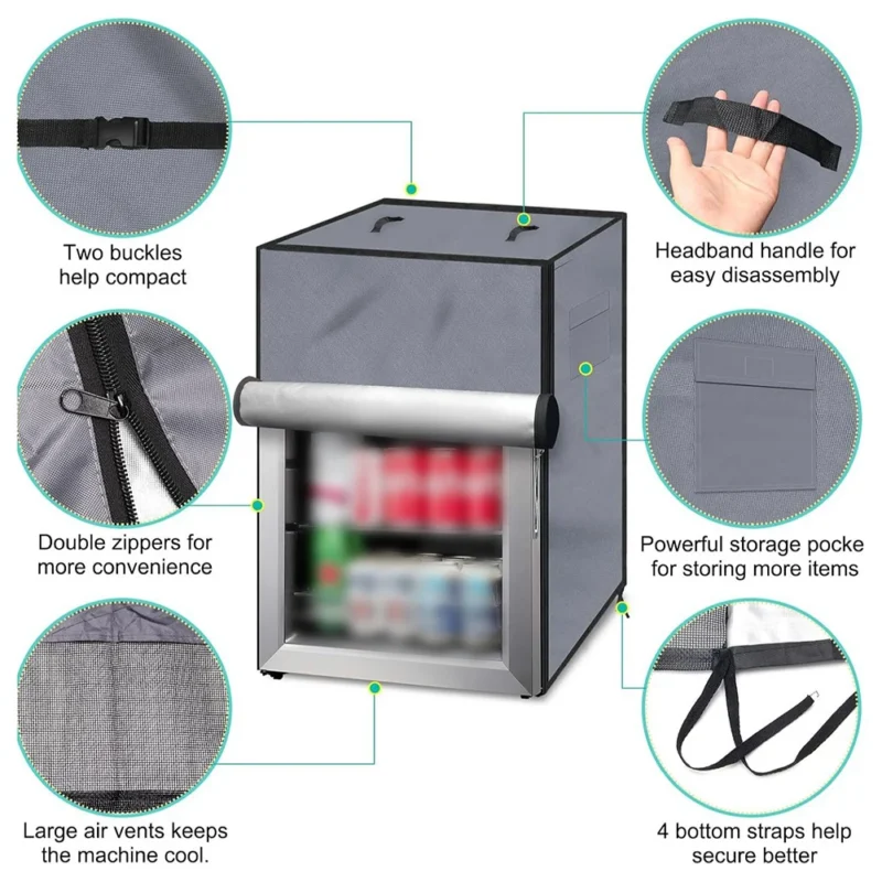 Outdoor Refrigerator Cover Waterproof Upright Freezers Cover Protection Dustproof Refrigerator Cover  Kitchen Storage