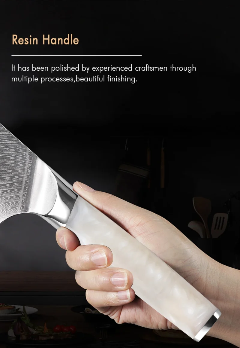 F.YOUNG 8.5" Japanese Kiritsuke Knife Damascus Steel Kitchen Professional Chef Knife Sharp Slicing Cleaver Cooking Tools Cutlery