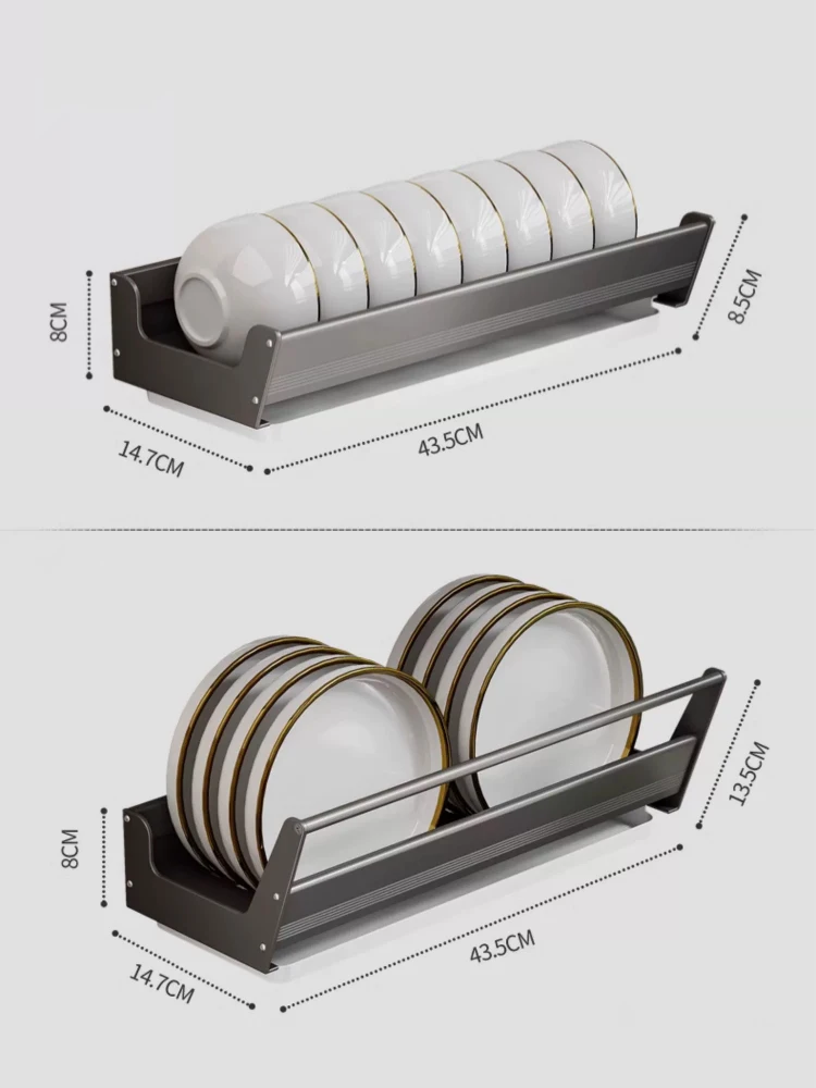 Sfb82f4ed738844338b57b694666d6c73m.webp Bowl Plate Drying Shelf Portable Kitchen Organizer Wall Mounted Dish Drainer Rack Kitchen Storage Shelves Tableware Holder