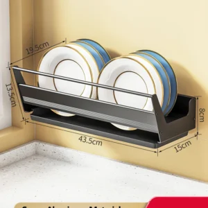 Sfcabecaa6dc24a50a6fec11f265d21b6p.webp Bowl Plate Drying Shelf Portable Kitchen Organizer Wall Mounted Dish Drainer Rack Kitchen Storage Shelves Tableware Holder