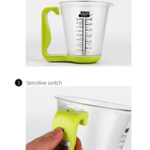Kitchen Scales with LCD Display 1000g/1g Measuring Cup Kitchen Mixing Bowl Temperature Measurement Cups Kitchen Baking Tools